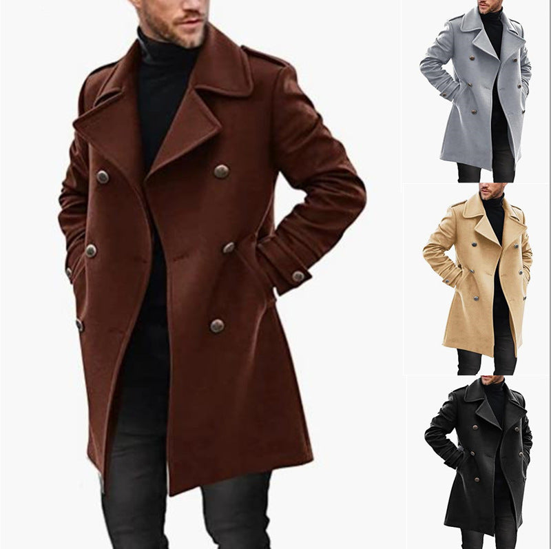 Manteau Long en Laine – Élégance & Chaleur pour Hommes