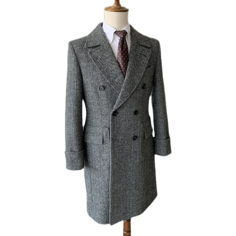 Manteau Homme en Laine Style Vintage – Élégance Britannique