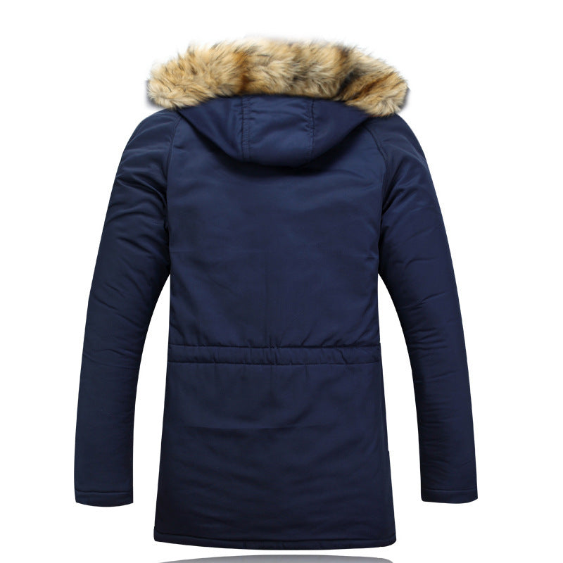 Veste Hiver Épaissie avec Capuche en Fausse Fourrure – Homme & Enfant