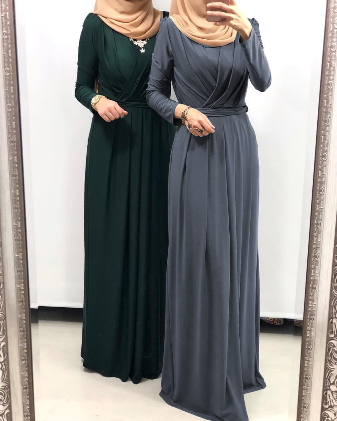 Robe Longue Unie Élégante – Modest Fashion & Chic