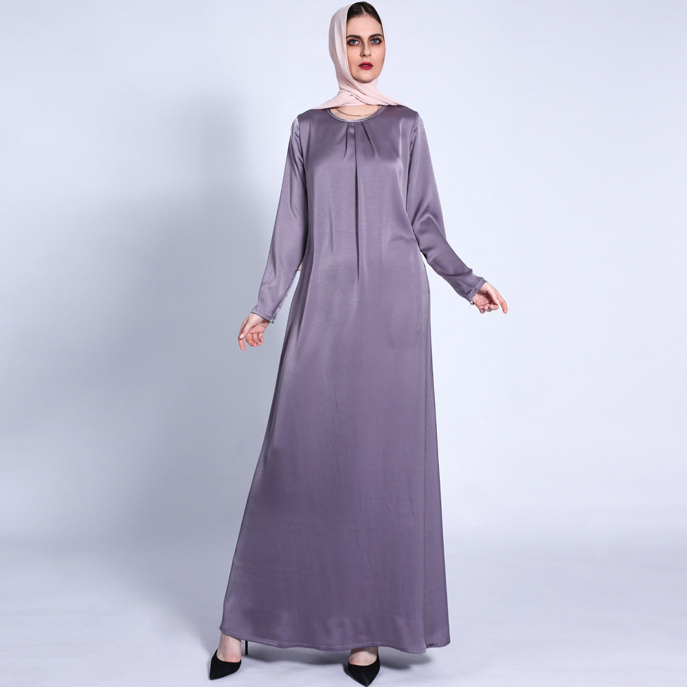Abaya Satinée Beige Élégante – Coupe Fluide & Minimaliste