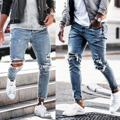 Jean Slim Délavé Homme – Look Destroy Tendance