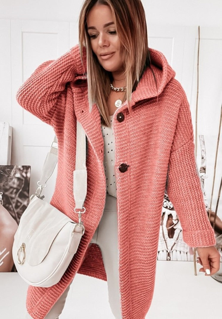 Cardigan Long Femme à Capuche – Style Cocooning Tricoté | Look Élégant & Confort