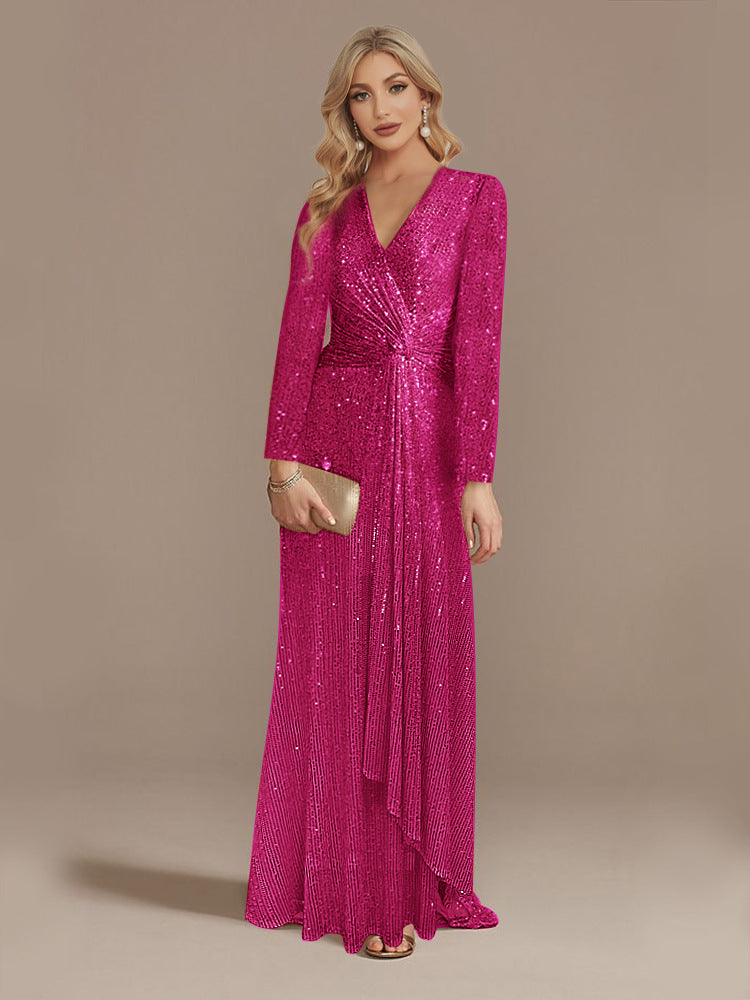 Robe de Soirée Longue à Sequins – Élégance & Glamour