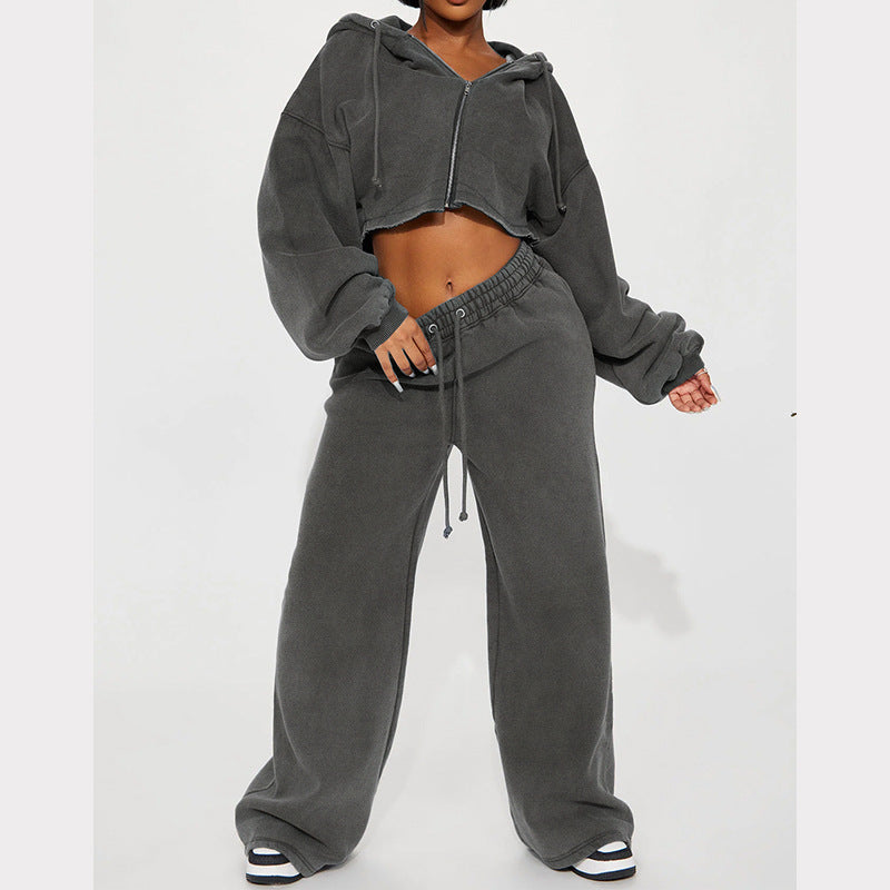 Ensemble Streetwear Chic – Crop Top & Pantalon Large