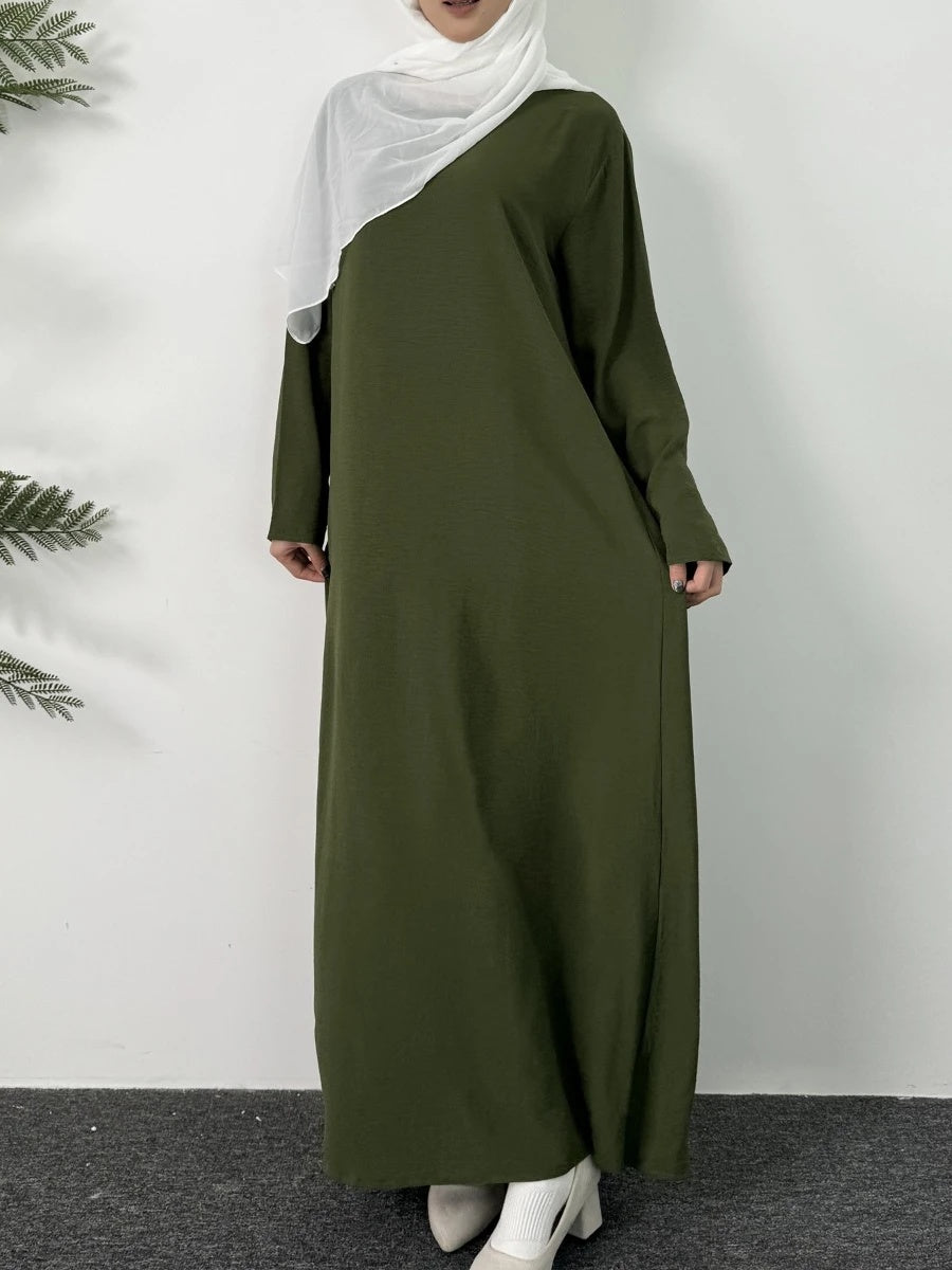 Abaya Kaki Élégance – Style Poudré, Attitude Assurée