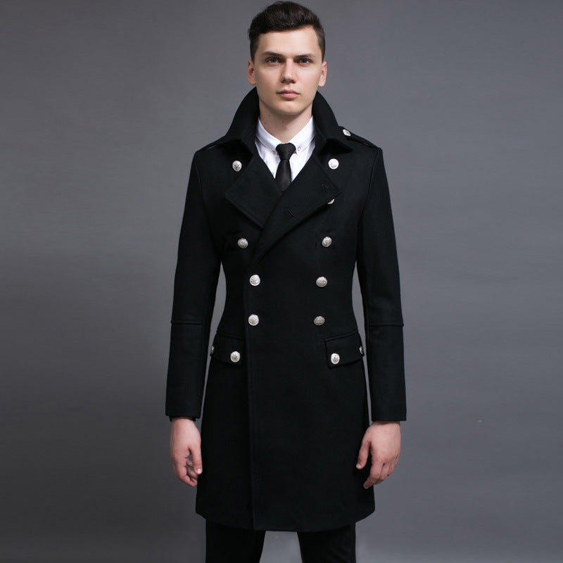Manteau Long Homme Militaire Élégant