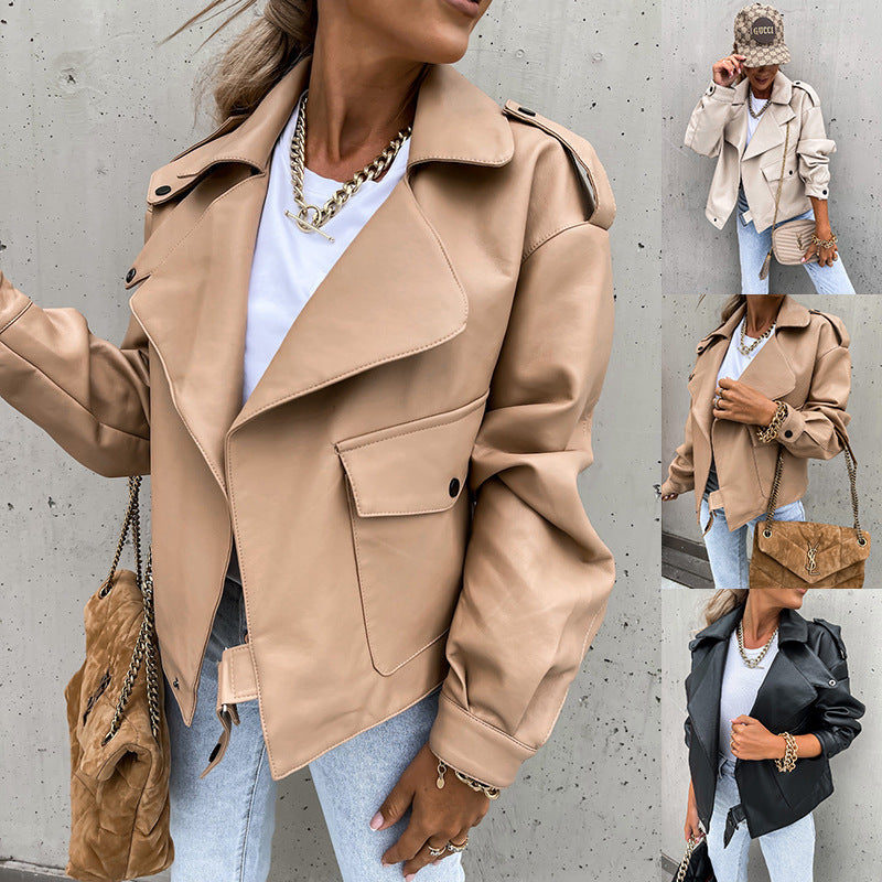 Veste en Simili Cuir Oversize – Style Urbain Chic
