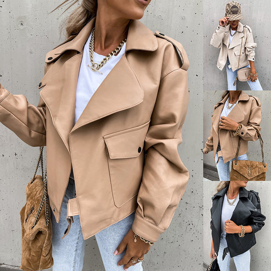 Veste en Simili Cuir Oversize – Style Urbain Chic