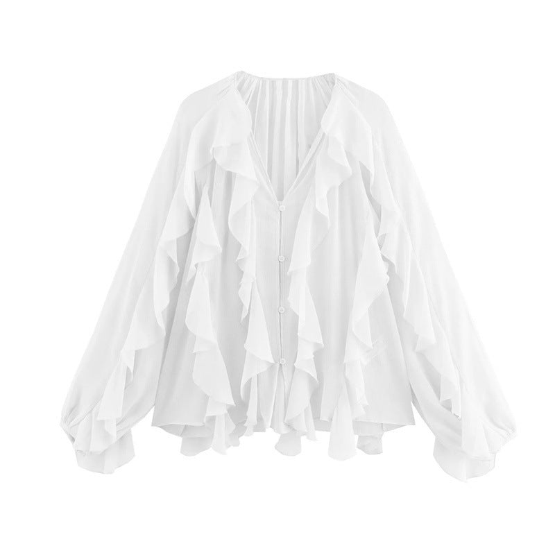 Blouse Volants Fluide Femme