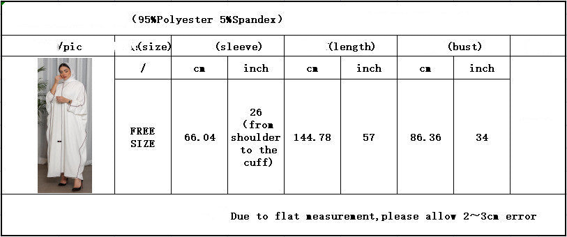 Abaya Blanche Élégante – Robe Longue Chic et Confortable pour Femme ✨