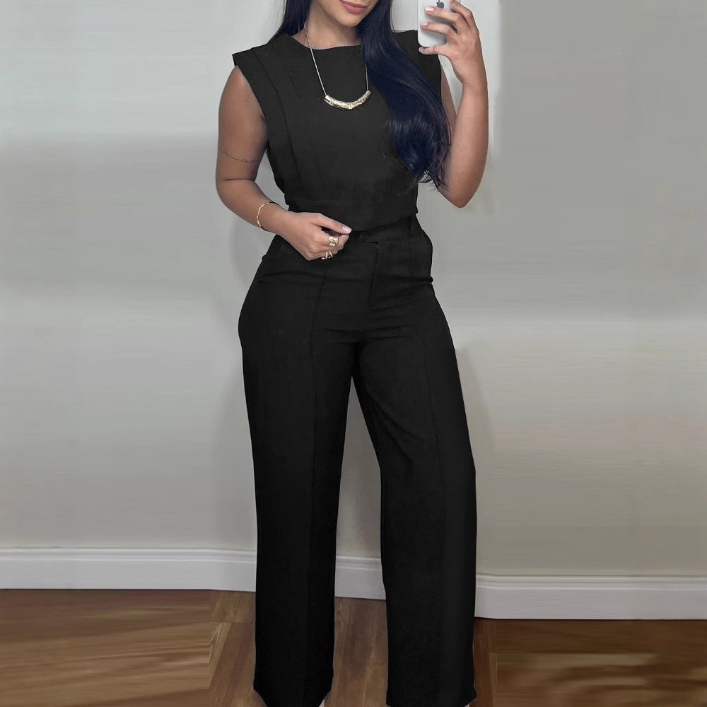 Ensemble crop top & pantalon fluide vert sauge – confort élégant automne‑hiver 2025