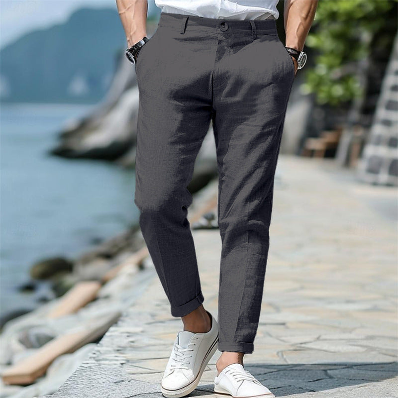 Pantalon Chino Homme Lin – Élégance décontractée | Disponible en plusieurs coloris