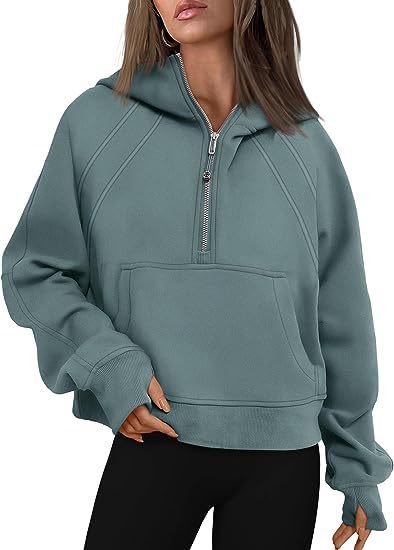 Sweat oversize femme à capuche demi-zip – Confort & style streetwear