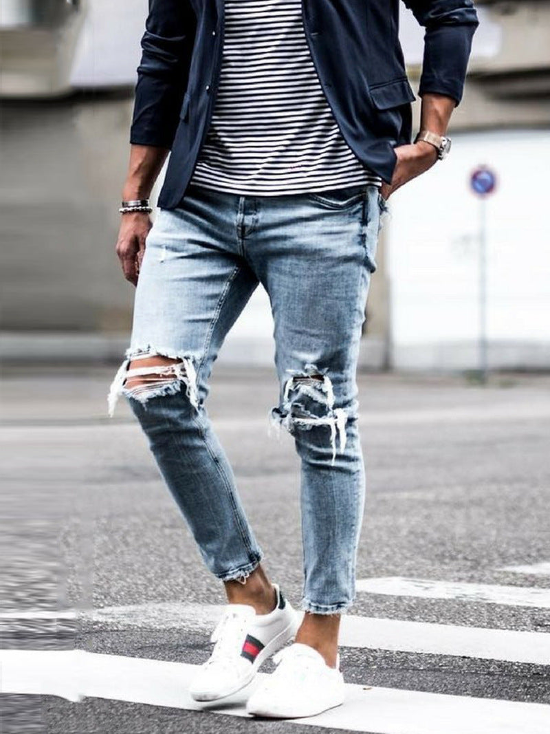 Jean Slim Délavé Homme – Look Destroy Tendance