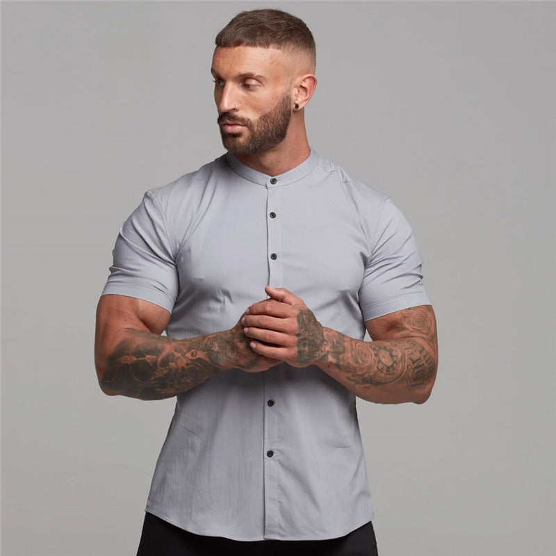 CHEMISE HOMME SLIM COL MAO – ÉLÉGANCE MODERNE