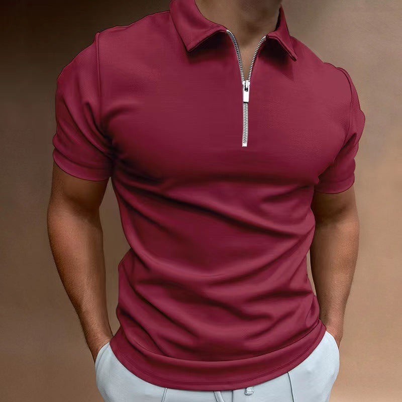 Polo Homme Manche Courte – T-shirt Polo avec Fermeture Éclair, Style Casual & Chic