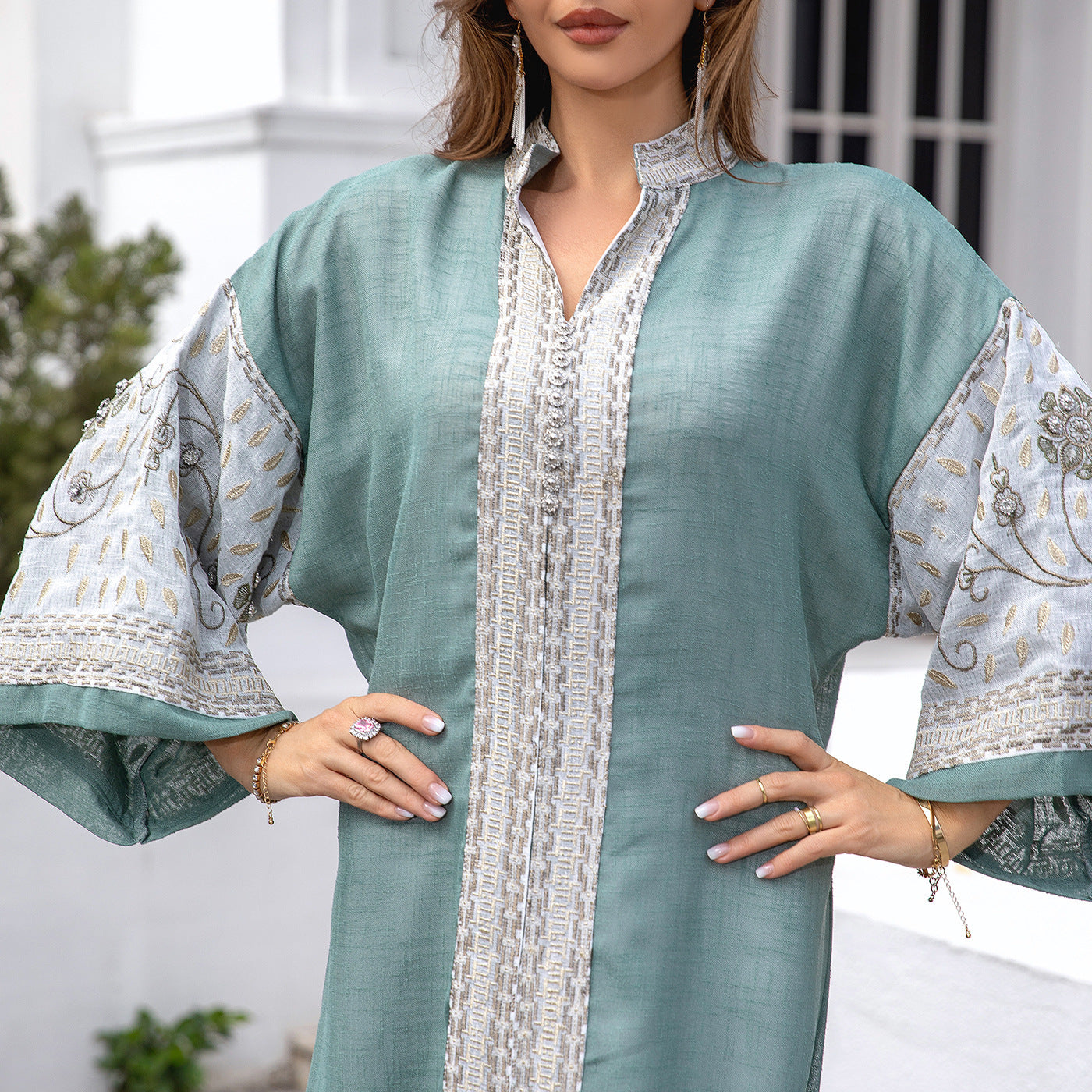 Robe Perlée Ramadan Élégante – Mode Musulmane Chic et Confortable