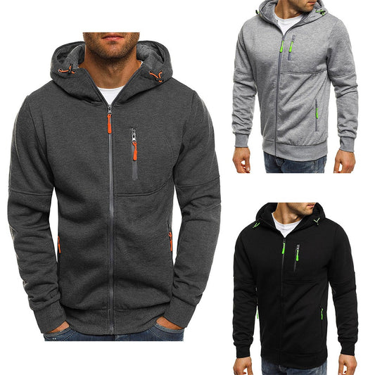 Sweat à capuche zippé homme – Capuche ajustable, poches zip, look sportif urbain