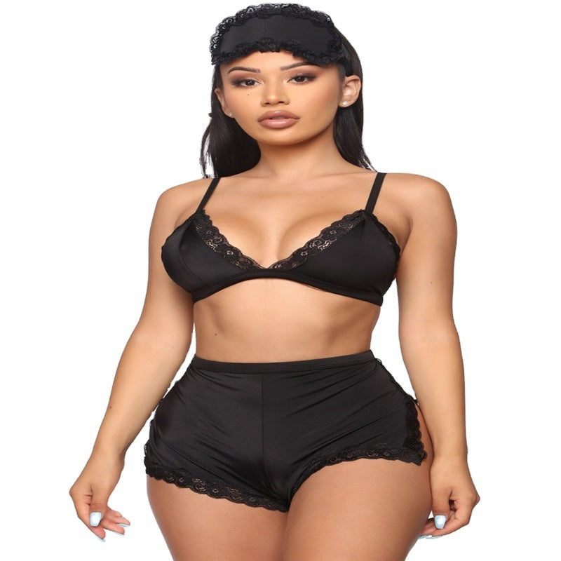 Ensemble Lingerie Satiné 2 Pièces avec Dentelle – Confort & Séduction