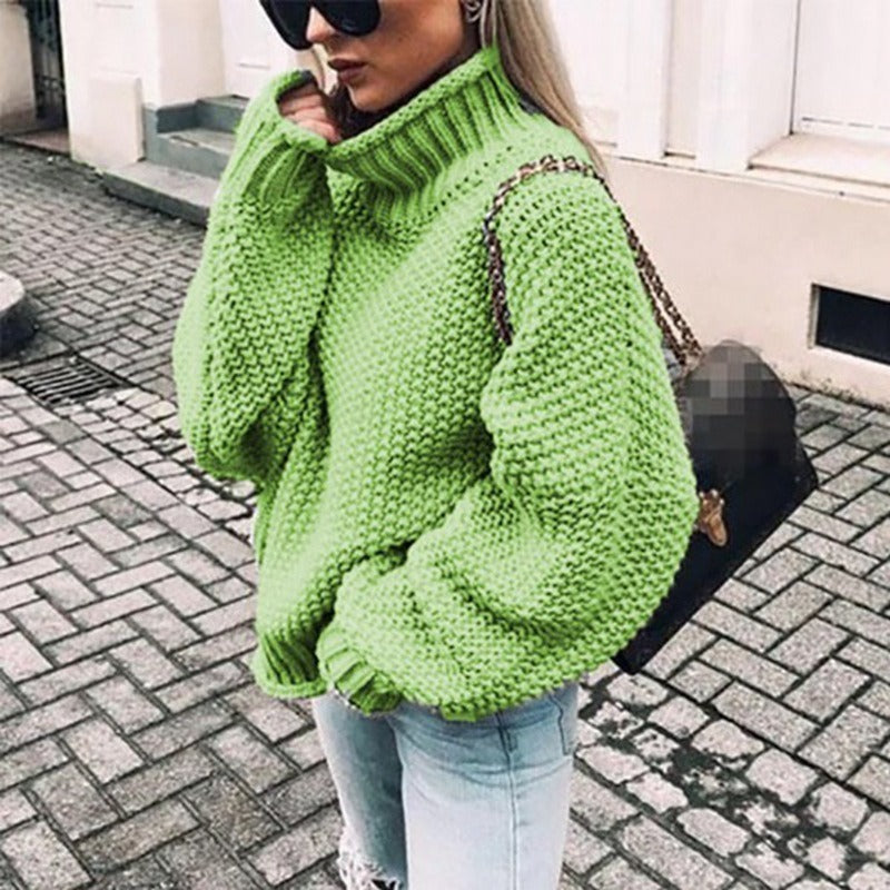 Pull Tricot à Col Montant – Disponible en Plusieurs Couleurs