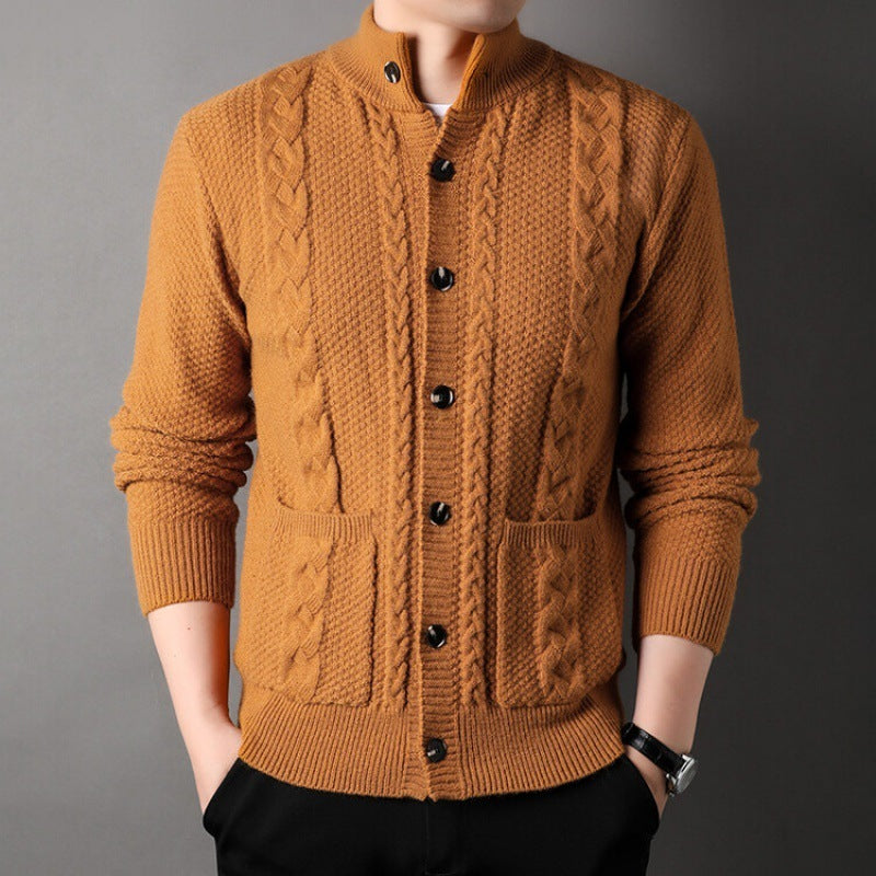 New Cardigan Prestige™ – Maille Torsadée Épaisse pour Homme