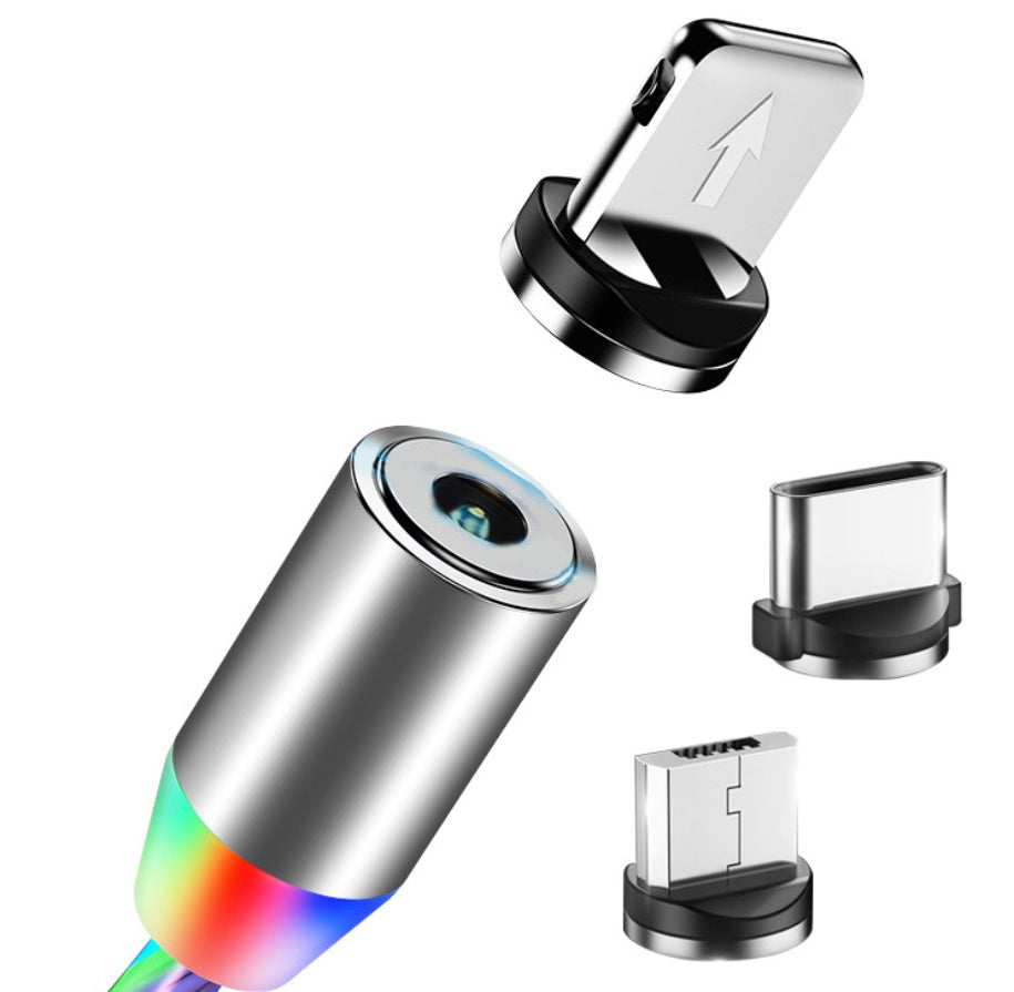 Câble Magnétique LED 3 en 1 – Charge Rapide & Design Futuriste