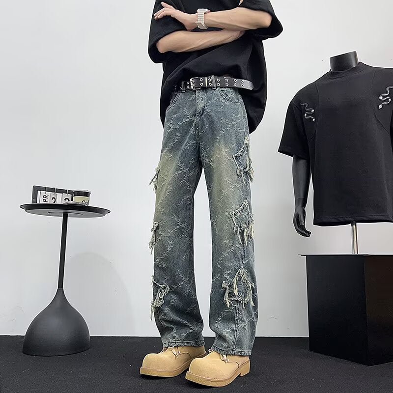 Jean Streetwear Destroy Homme – Effet Usé & Franges Stylées