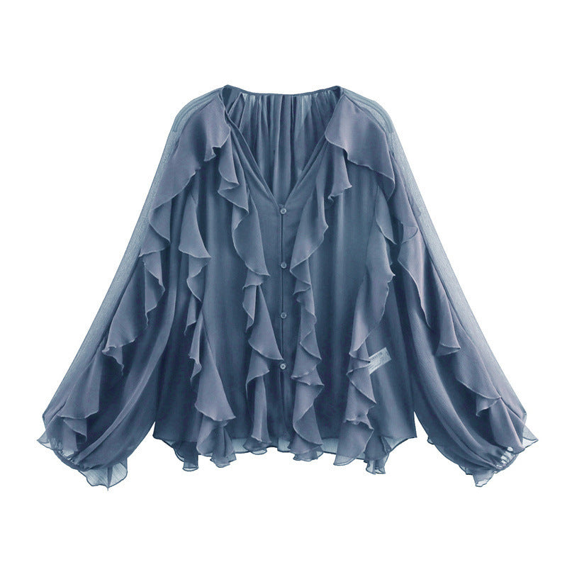 Blouse Volants Fluide Femme