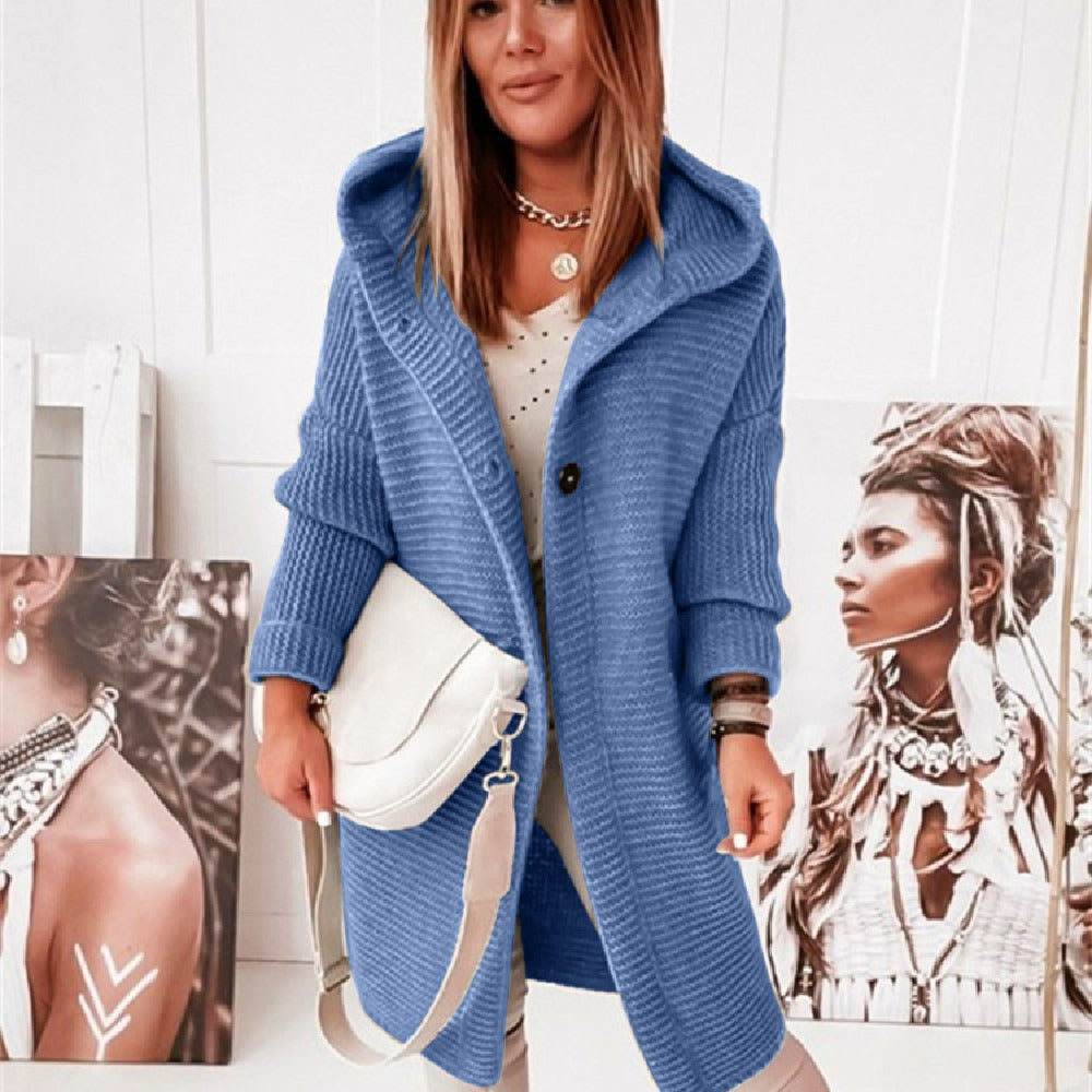 Cardigan Long Femme à Capuche – Style Cocooning Tricoté | Look Élégant & Confort