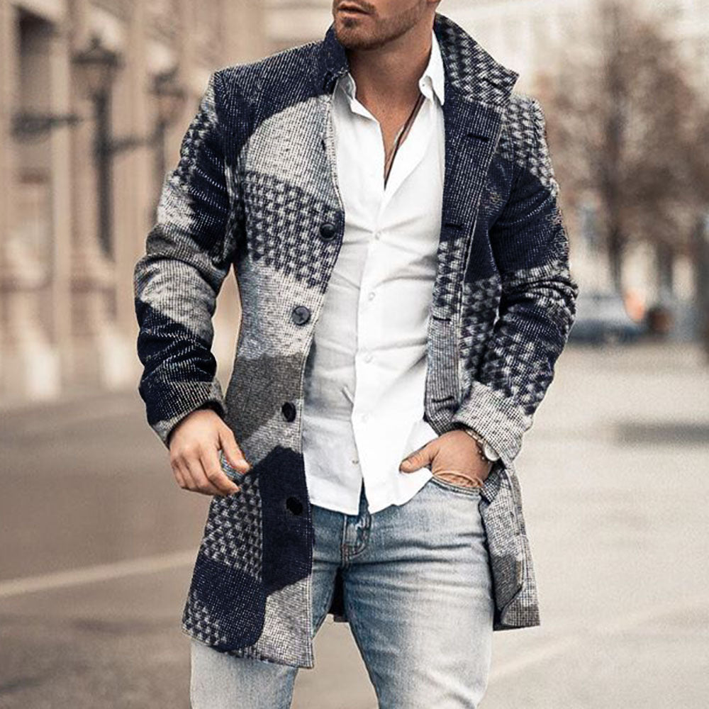 Manteau Long Homme Élégant | Style Urbain Chic – Coupe Ajustée