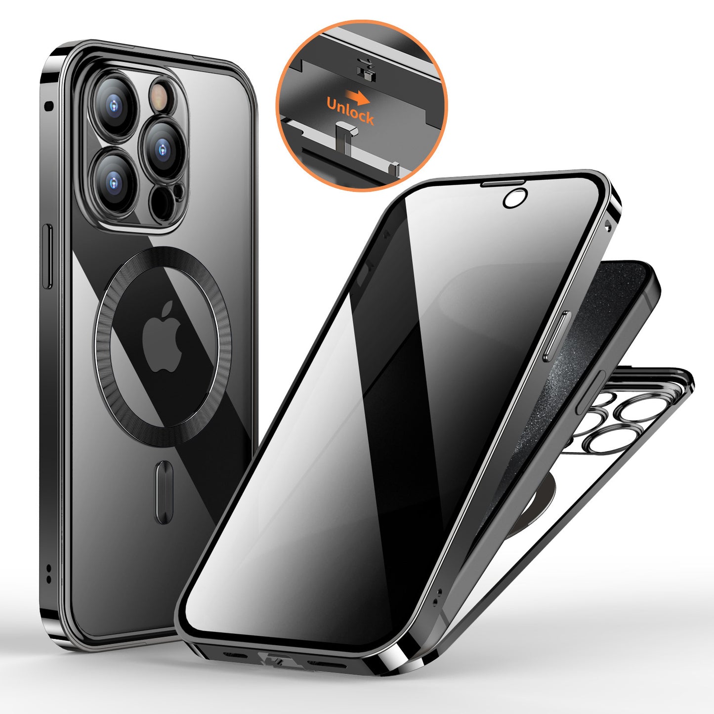 Coque Magnétique Double Face en Verre Trempé – Protection 360°