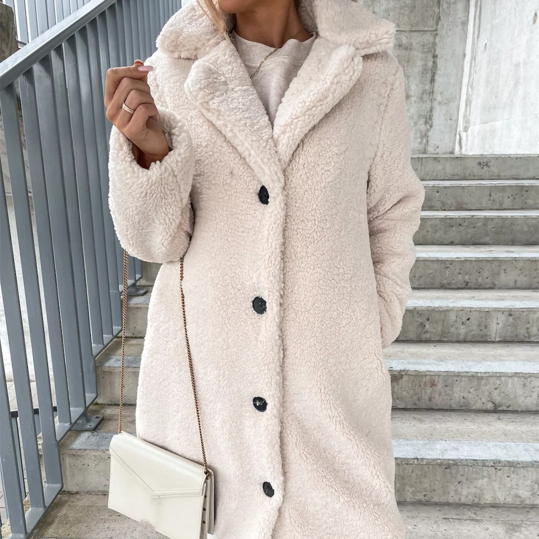 Manteau Long en Fausse Fourrure – Élégance & Confort