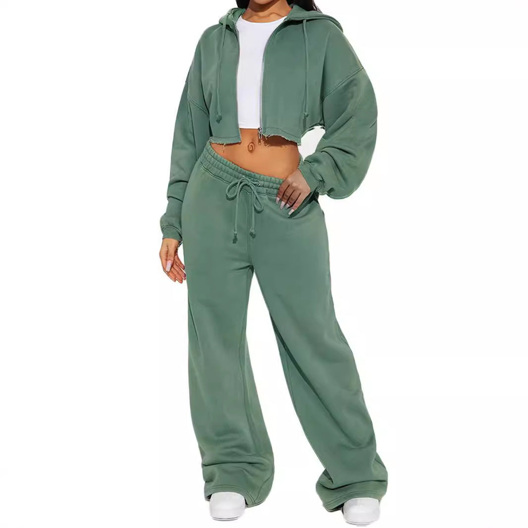 Ensemble Streetwear Chic – Crop Top & Pantalon Large