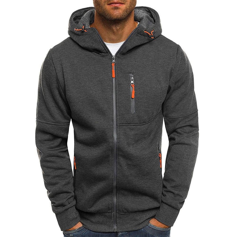 Sweat à capuche zippé homme – Capuche ajustable, poches zip, look sportif urbain