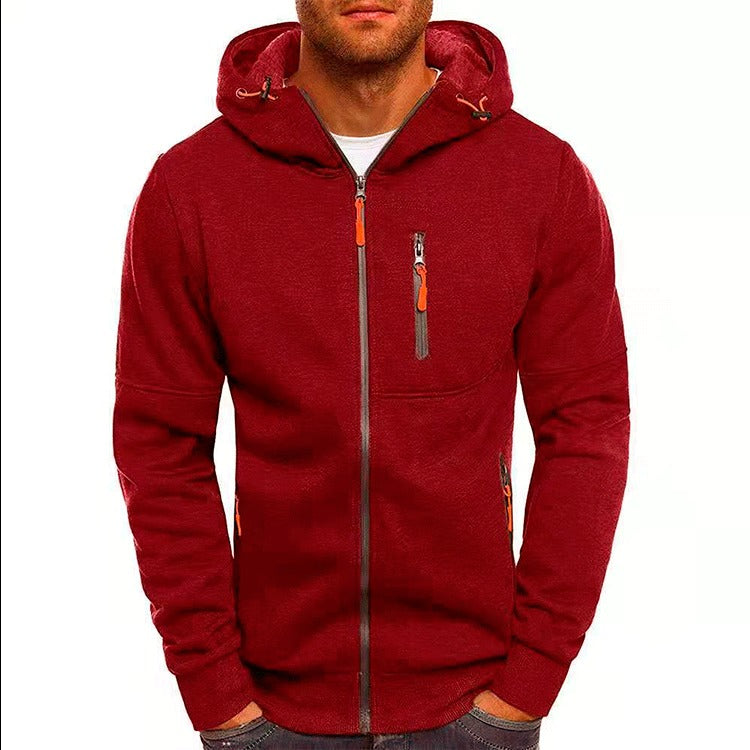 Sweat à capuche zippé homme – Capuche ajustable, poches zip, look sportif urbain