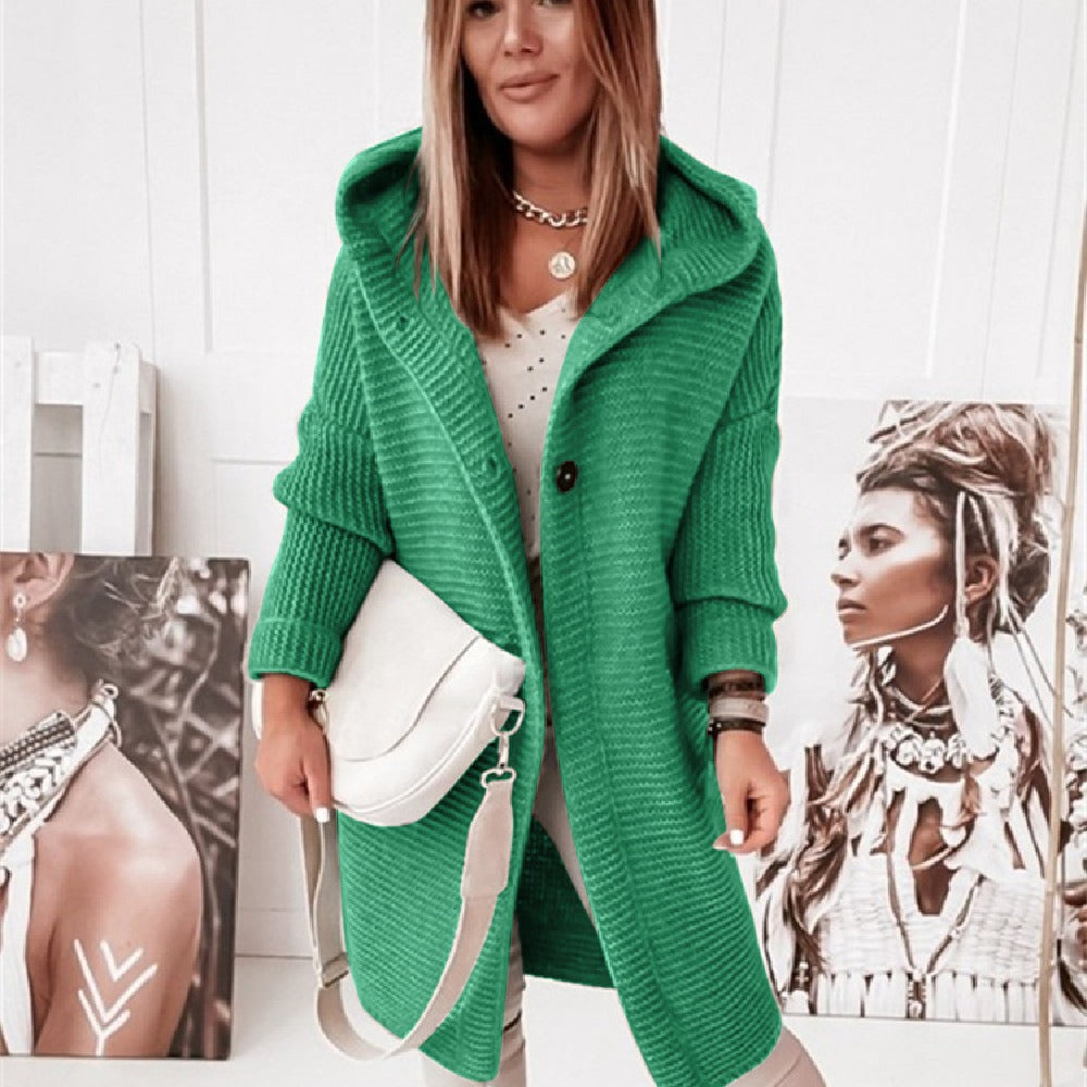 Cardigan Long Femme à Capuche – Style Cocooning Tricoté | Look Élégant & Confort