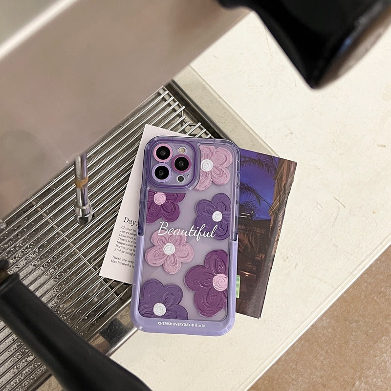 Coque iPhone avec Fleurs 3D & Message "Beautiful" – Protection & Style Féminin