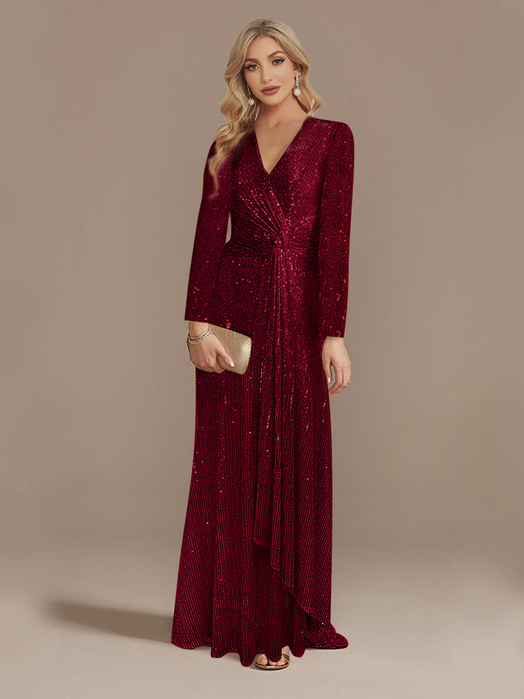 Robe de Soirée Longue à Sequins – Élégance & Glamour
