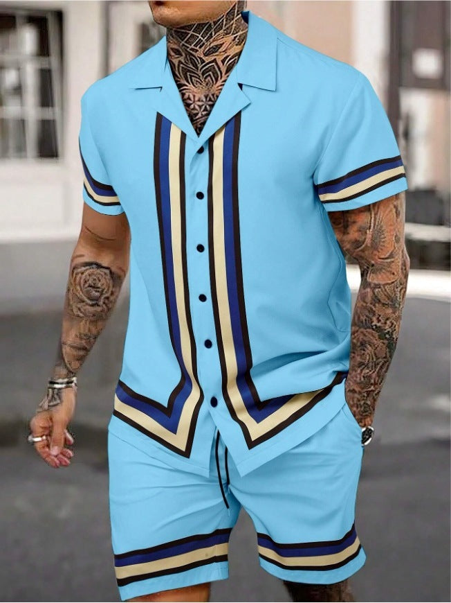 Ensemble Chemise et Short à Rayures – Élégance et Confort