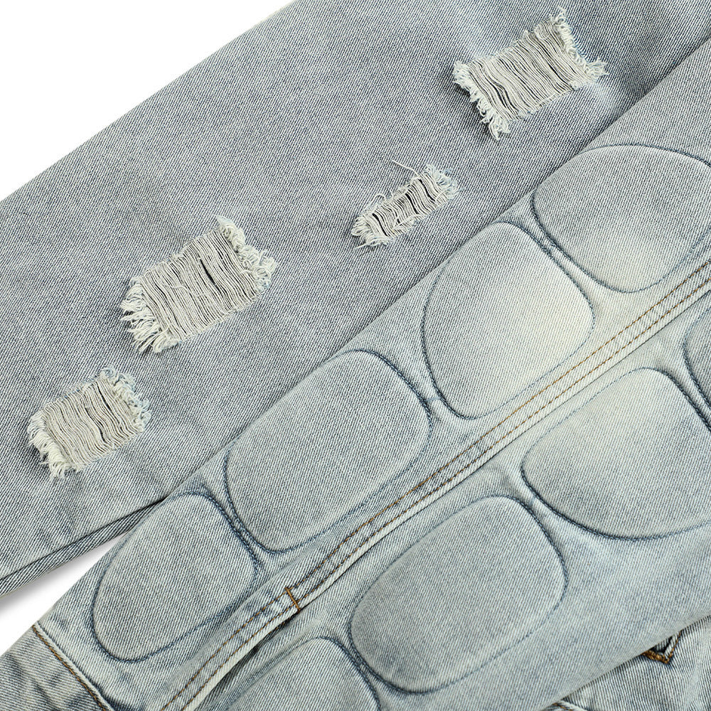 Veste en Jean Délavée Homme – Style Streetwear & Décontracté
