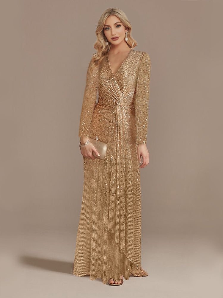 Robe de Soirée Longue à Sequins – Élégance & Glamour