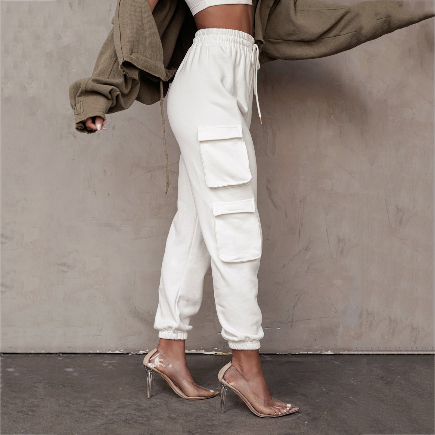 Pantalon Cargo Taille Haute Femme – Confort & Style Urbain