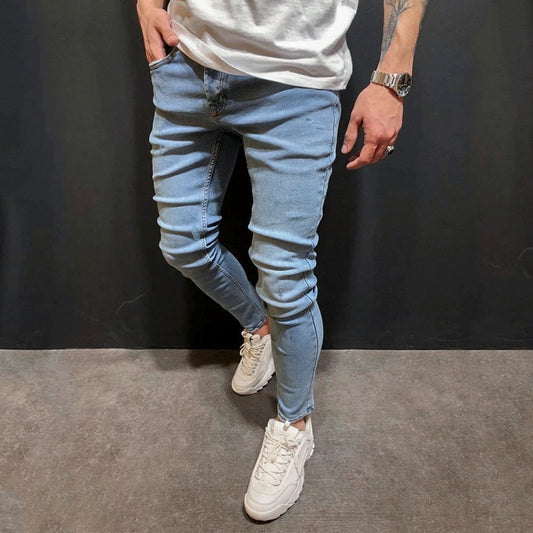 Jean skinny homme stretch – Coupe fuselée délavé clair