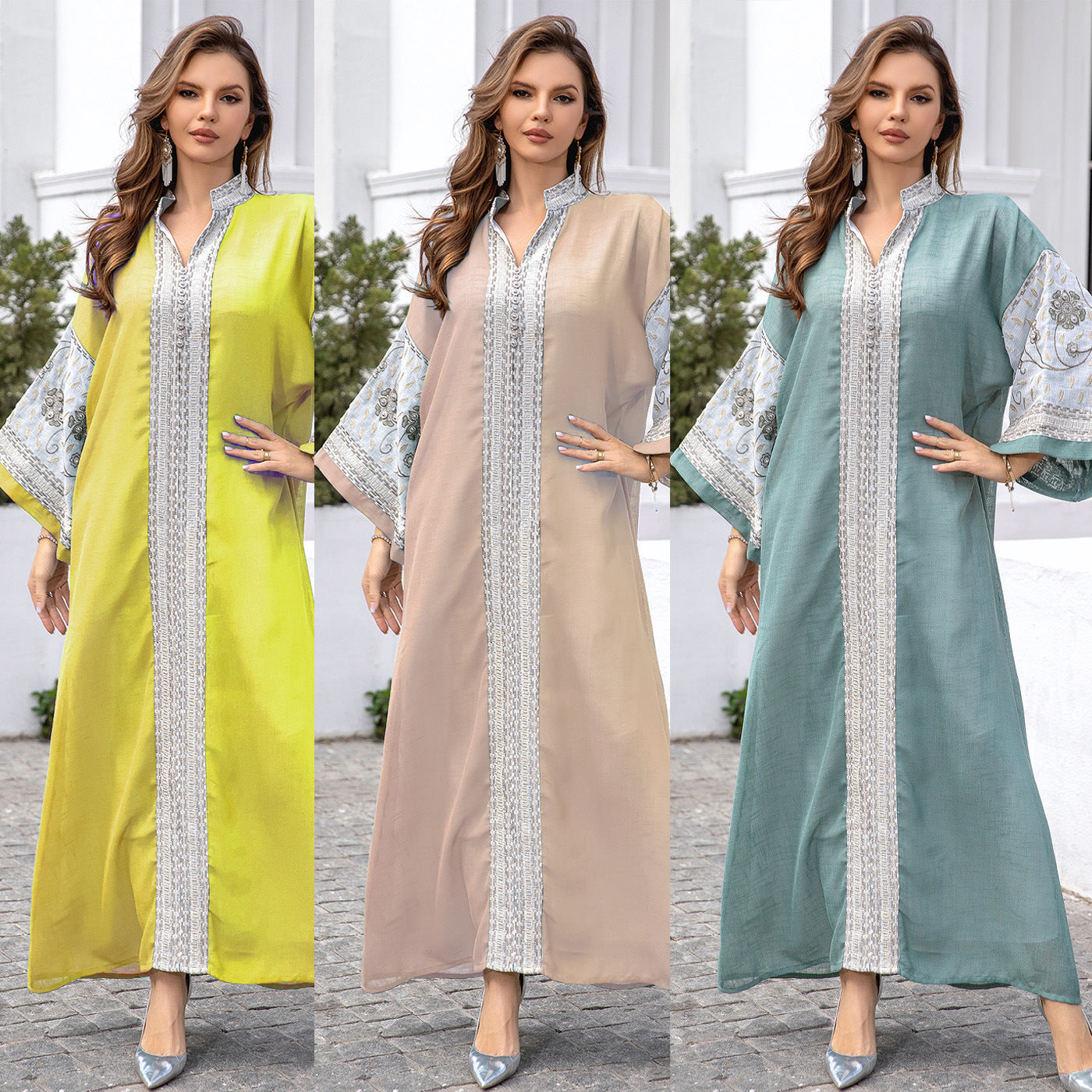 Robe Perlée Ramadan Élégante – Mode Musulmane Chic et Confortable