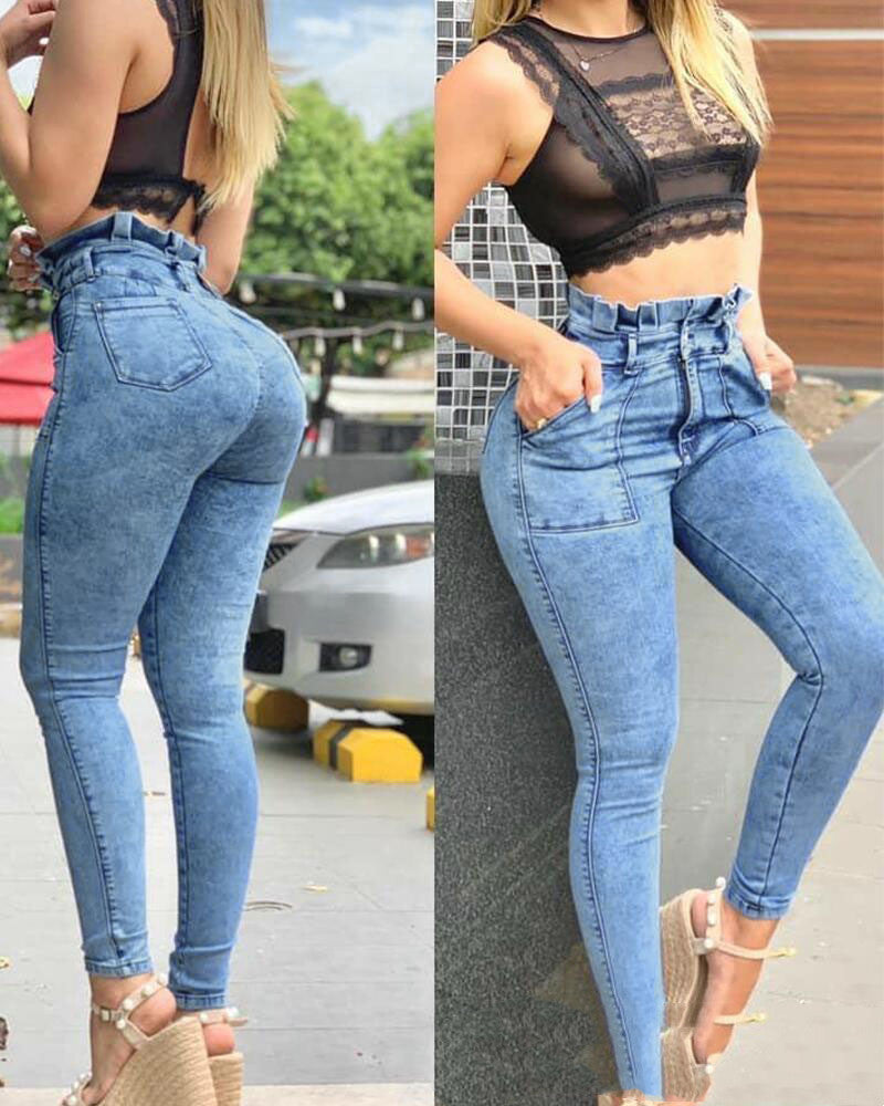 Jean Déchiré Jogger Taille Haute – Look Urbain Féminin