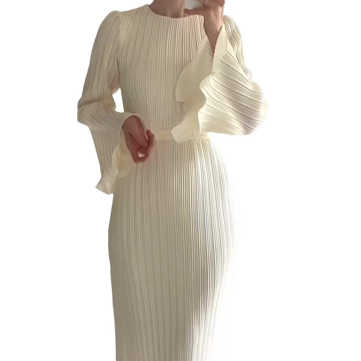 Robe Plissée Élégance Classique – Style Socialite
