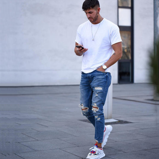 Jean Slim Fit Déchiré – Style Urbain
