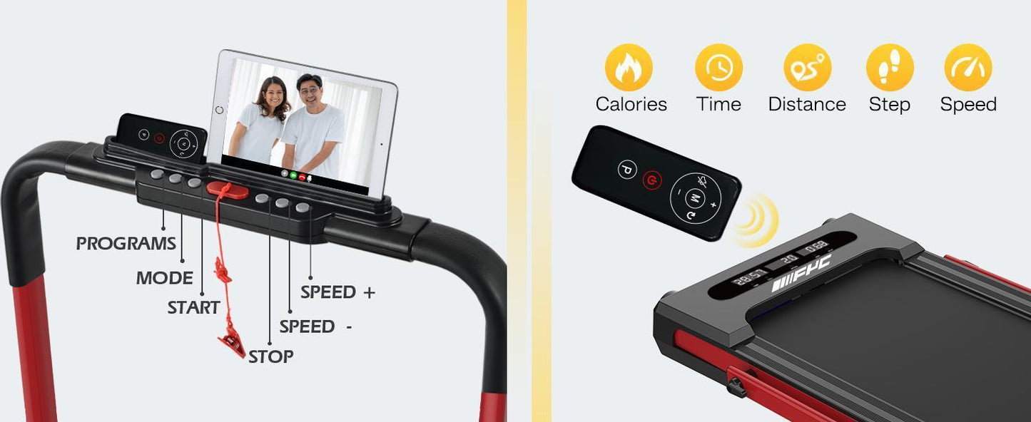 Tapis de Course Pliable 2 en 1 – Marche & Running – Écran LED & Télécommande