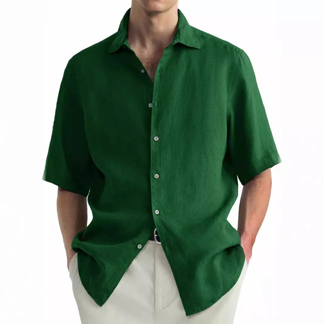 Ensemble Luxe Homme Été – Chemise Fluide & Pantalon Large en Coton | Look Élégant Décontracté